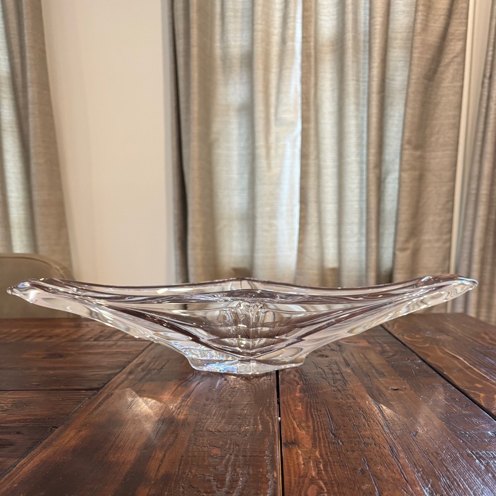 MCM French Crystal Centerpiece Bowl. 22” x 8.5” x 4”